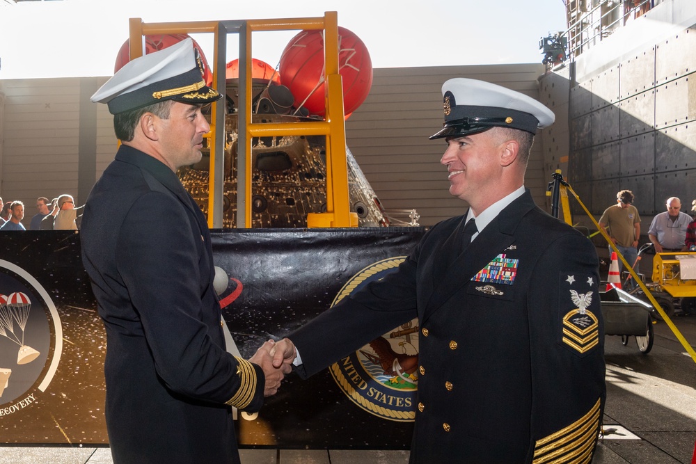 USS Portland (LPD 27) Celebrates Successful Artemis I Recovery