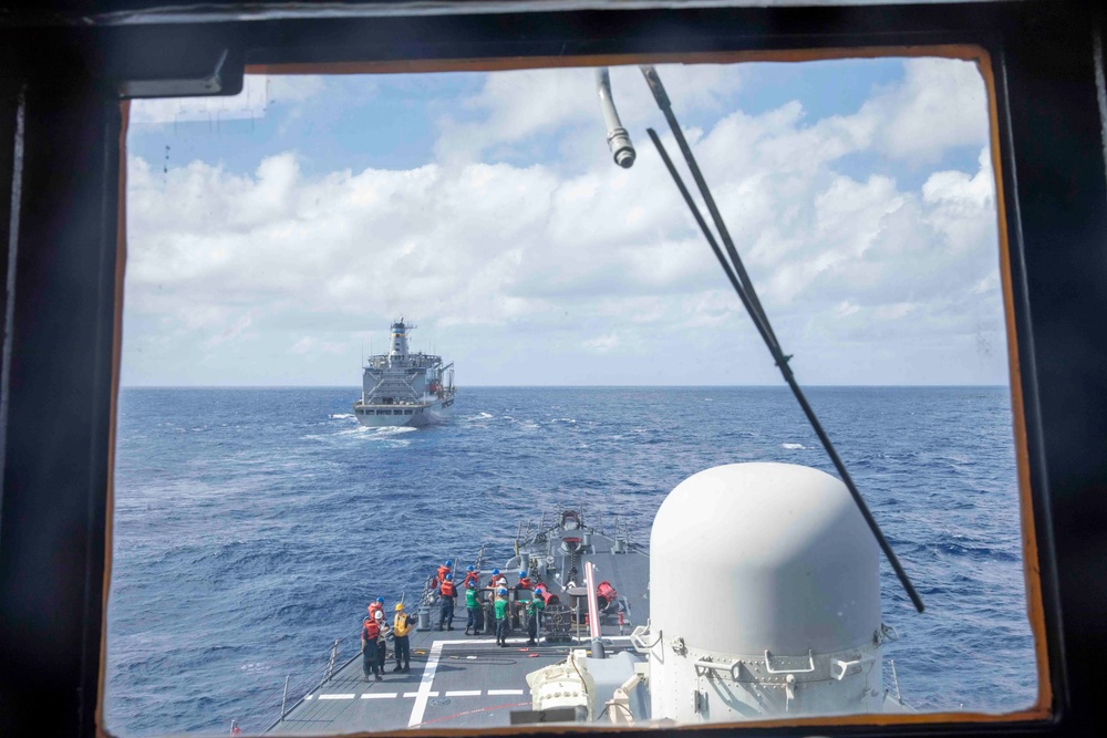 Decatur Underway Replenishment with USNS Guadalupe