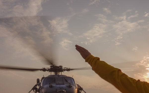 USS The Sullivans conduct flight operations