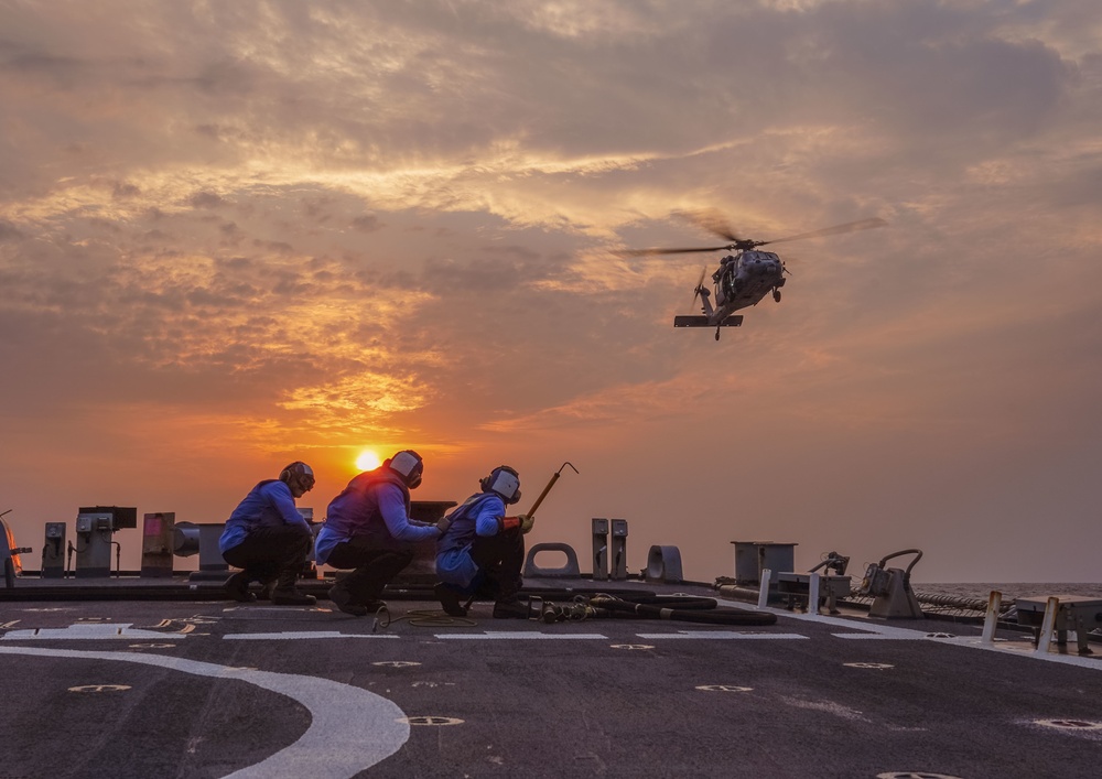 USS The Sullivans conduct flight operations