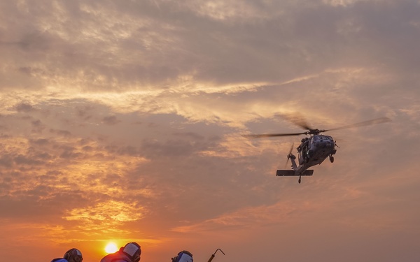 USS The Sullivans conduct flight operations