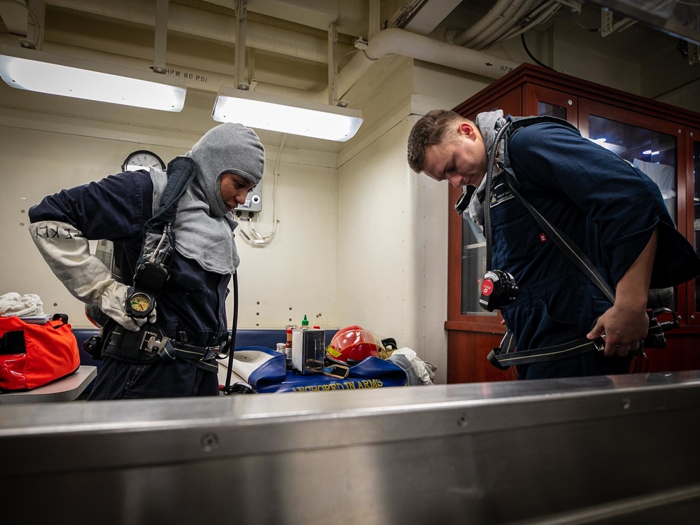 USS Delbert D. Black Conducts General Quarters Drill