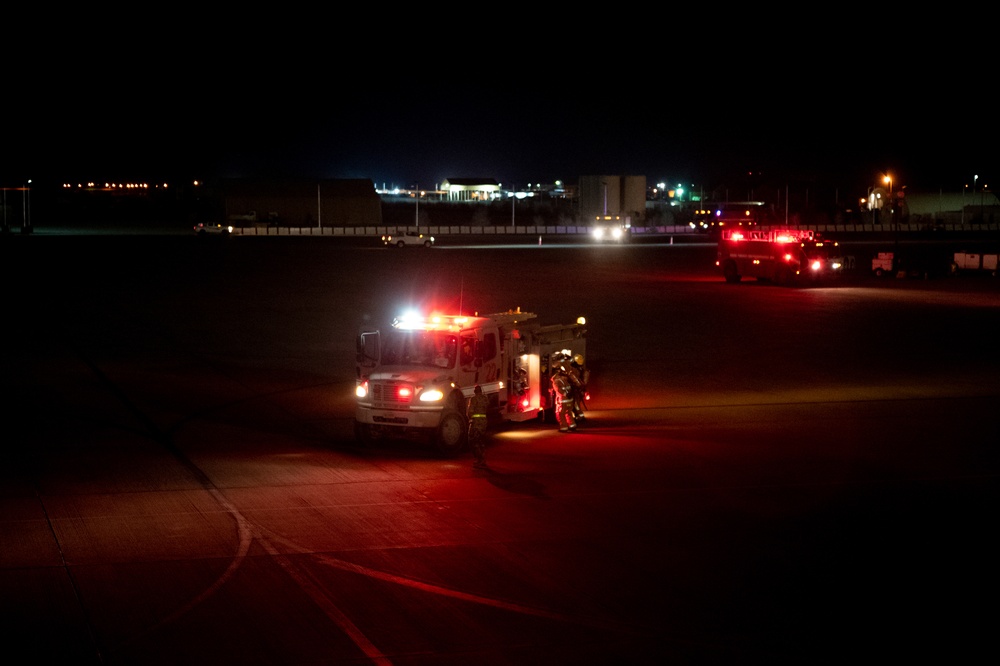 PSAB Fire Conducts KC-10 Emergency Response Training Exercise