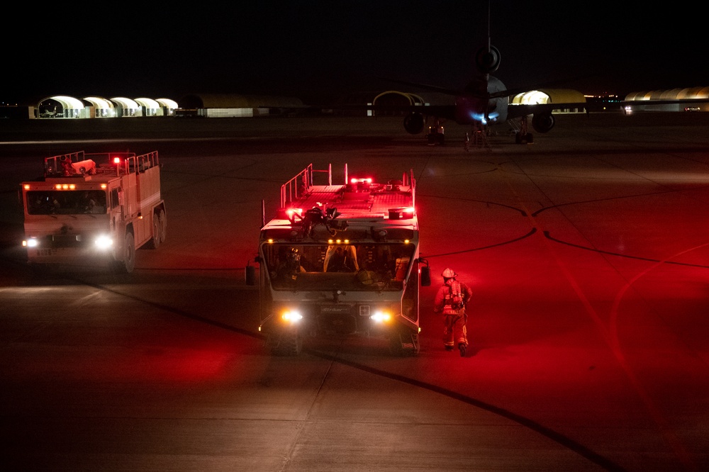 PSAB Fire Conducts KC-10 Emergency Response Training Exercise