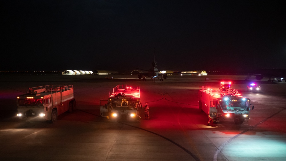 PSAB Fire Conducts KC-10 Emergency Response Training Exercise