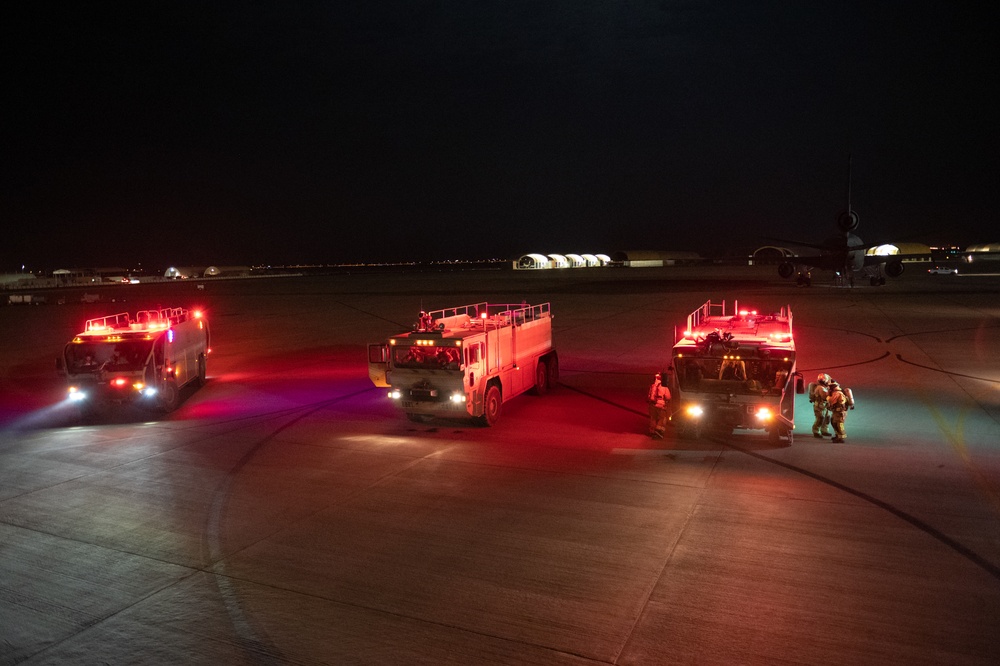 PSAB Fire Conducts KC-10 Emergency Response Training Exercise