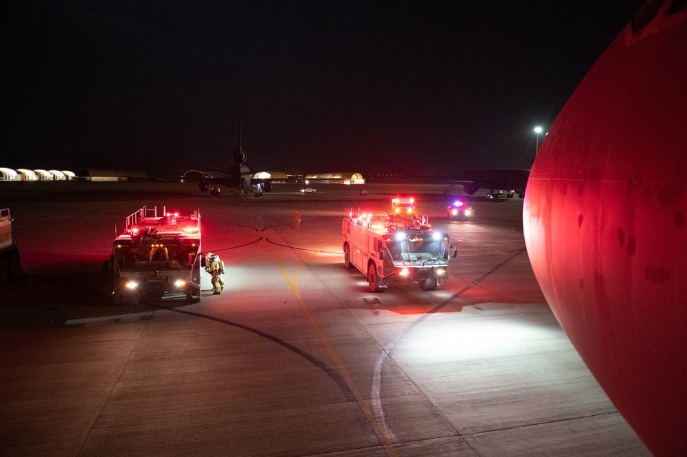 PSAB Fire Conducts KC-10 Emergency Response Training Exercise