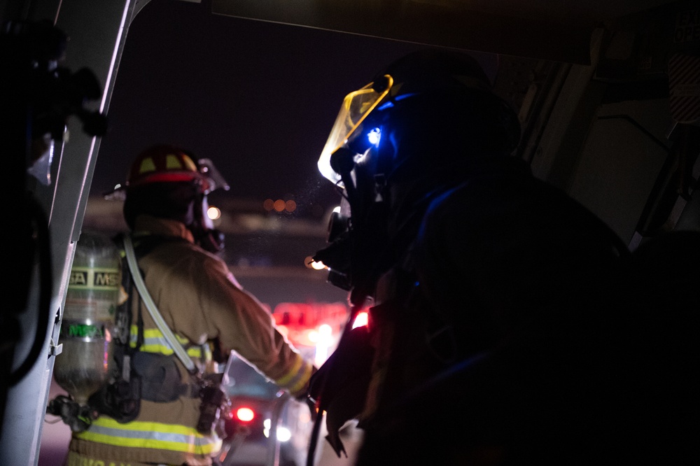 PSAB Fire Conducts KC-10 Emergency Response Training Exercise