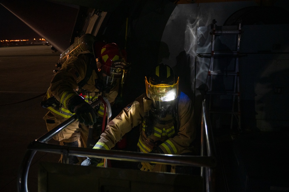 PSAB Fire Conducts KC-10 Emergency Response Training Exercise