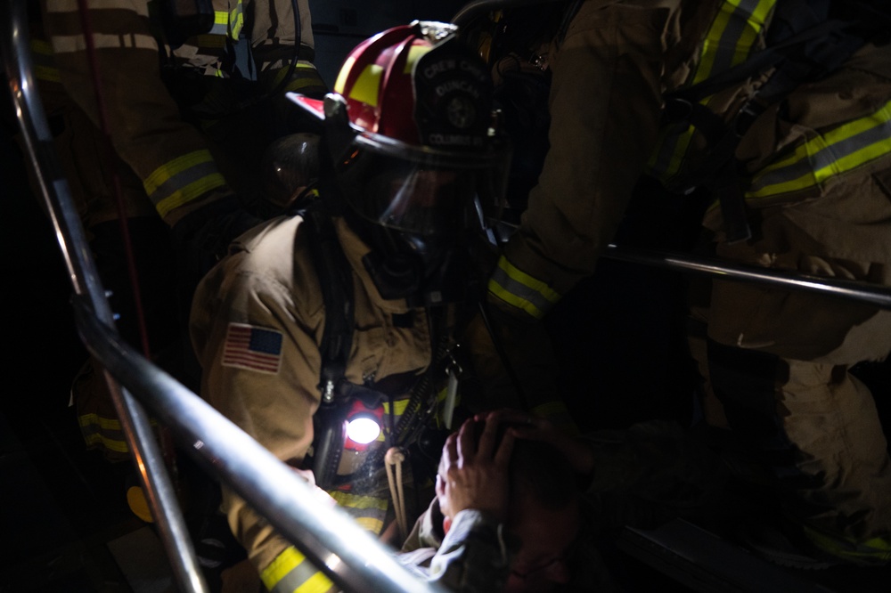 PSAB Fire Conducts KC-10 Emergency Response Training Exercise