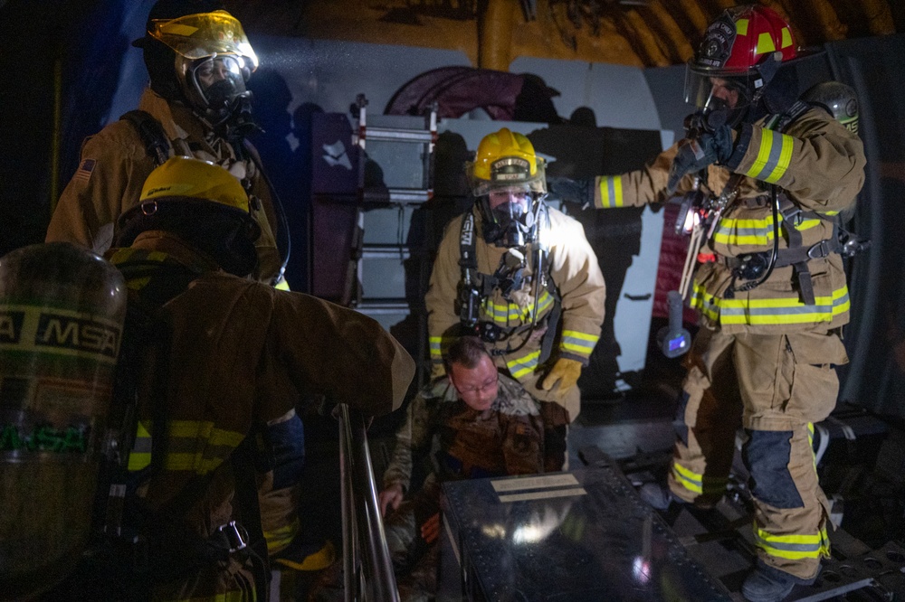 PSAB Fire Conducts KC-10 Emergency Response Training Exercise