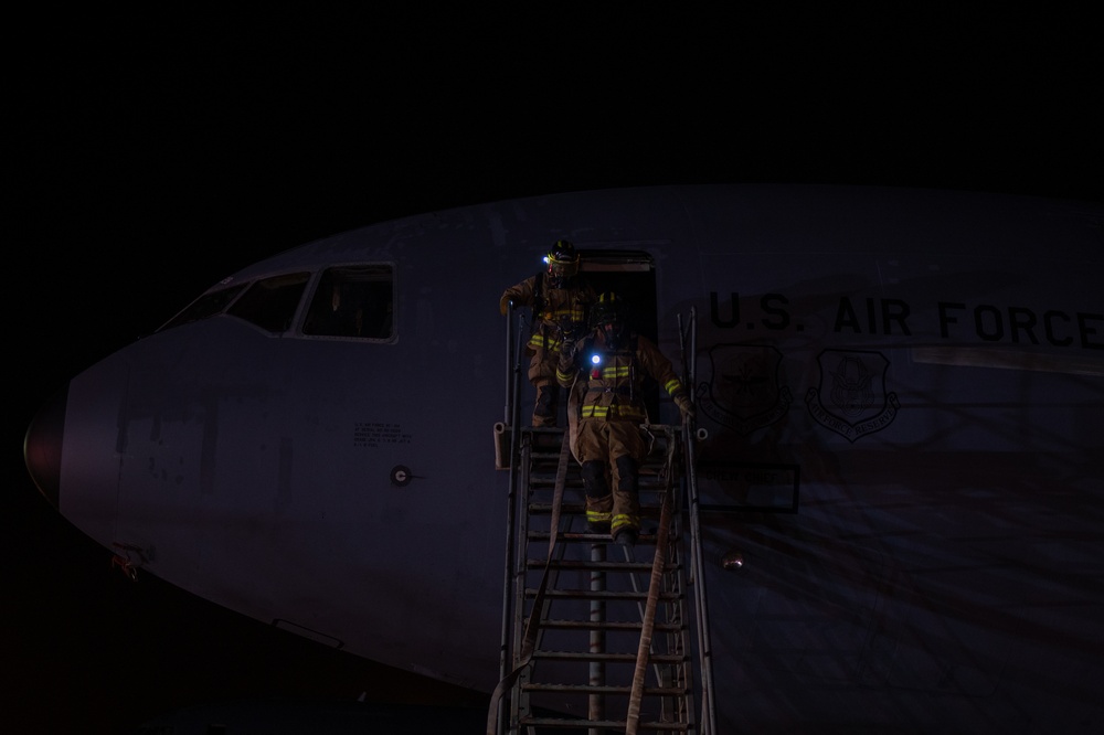 PSAB Fire Conducts KC-10 Emergency Response Training Exercise