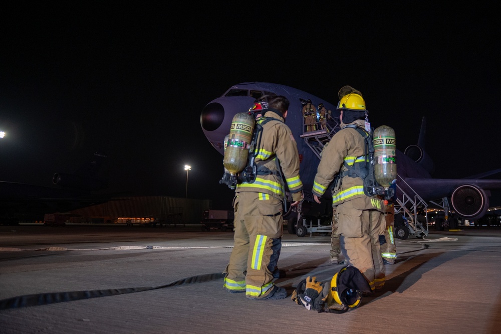 PSAB Fire Conducts KC-10 Emergency Response Training Exercise