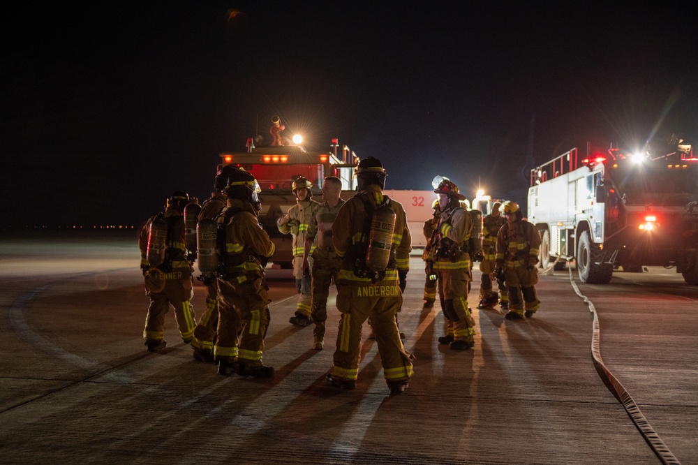 PSAB Fire Conducts KC-10 Emergency Response Training Exercise