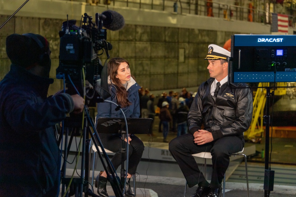 Commanding Officer, USS Portland (LPD 27) conducts interview with ABC 10