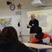 Naval Museum staff present a history presentation to students enrolled at Nansemond River High School in Suffolk, Virginia