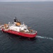 Coast Guard Cutter Mackinaw gets underway in Lake Michigan