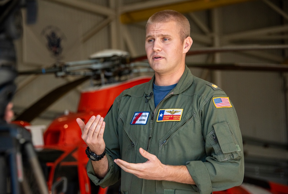 Hurricane Harvey survivors reunite with Coast Guard pilot in Houston, Texas