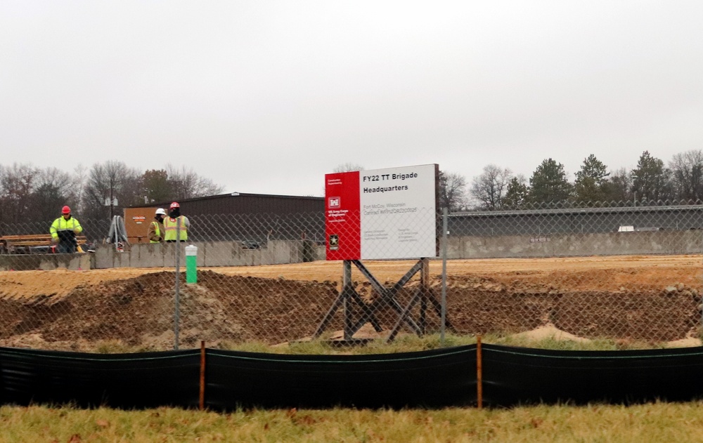 November 2022 construction operations of $11.96 million transient training brigade headquarters at Fort McCoy