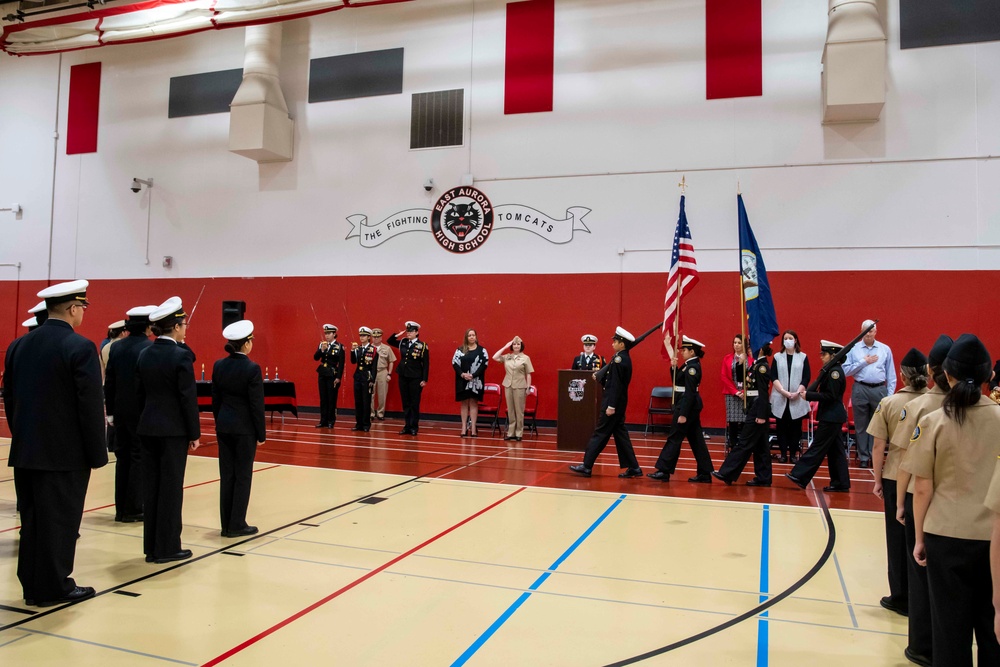 NSTC Commander Visits East Aurora HS NJROTC