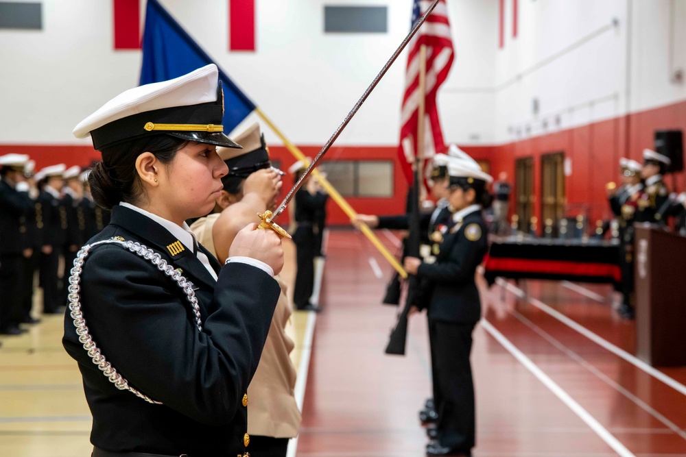 NSTC Commander Visits East Aurora HS NJROTC
