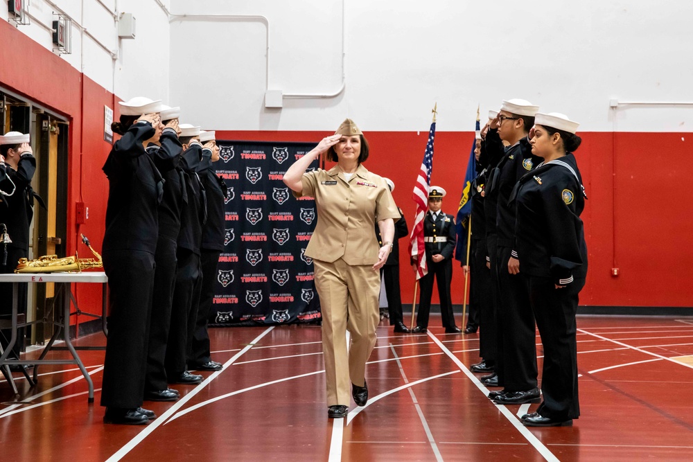NSTC Commander Visits East Aurora HS NJROTC