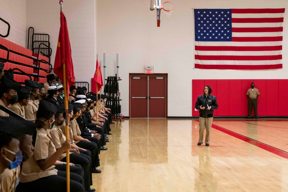 Commander NSTC visits Mooseheart HS NJROTC