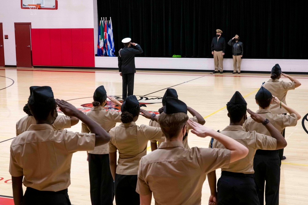 Commander NSTC visits Mooseheart HS NJROTC