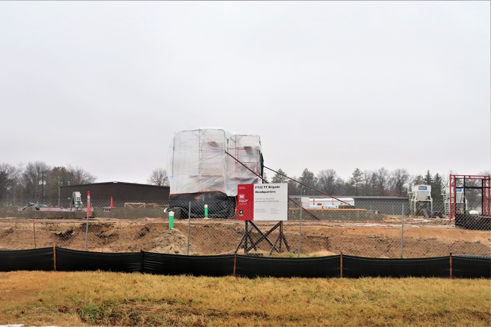 Construction operations continue in December 2022 on $11.96 million transient training brigade headquarters at Fort McCoy