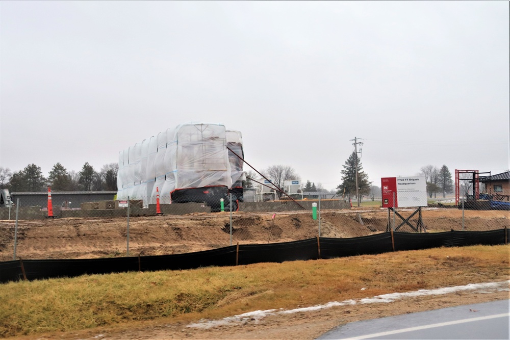 Construction operations continue in December 2022 on $11.96 million transient training brigade headquarters at Fort McCoy