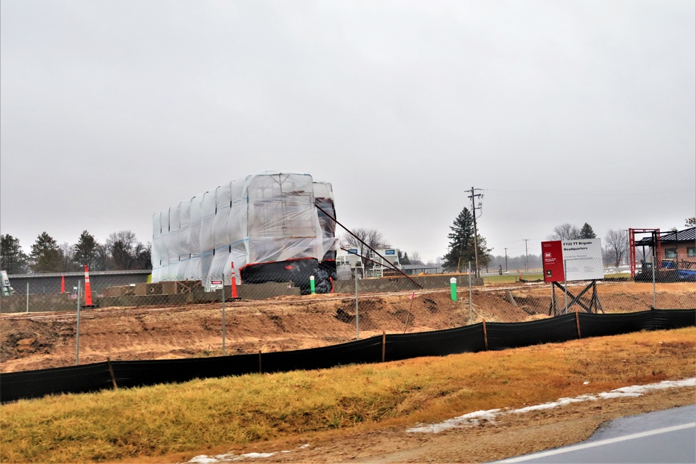 Construction operations continue in December 2022 on $11.96 million transient training brigade headquarters at Fort McCoy