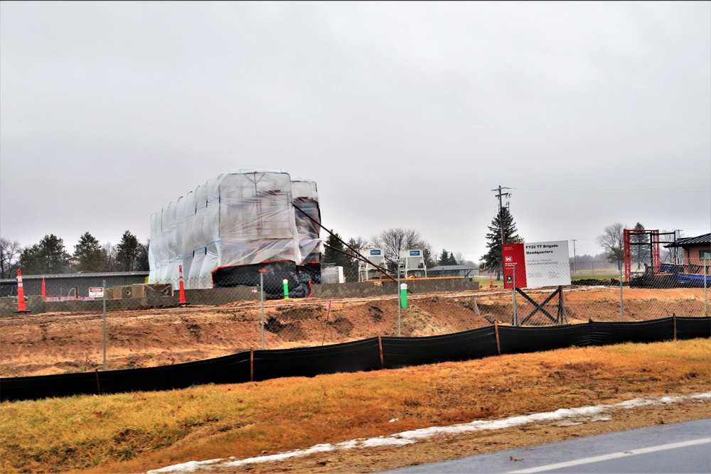 Construction operations continue in December 2022 on $11.96 million transient training brigade headquarters at Fort McCoy