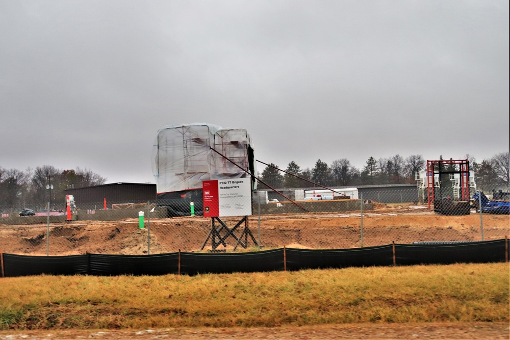 Construction operations continue in December 2022 on $11.96 million transient training brigade headquarters at Fort McCoy