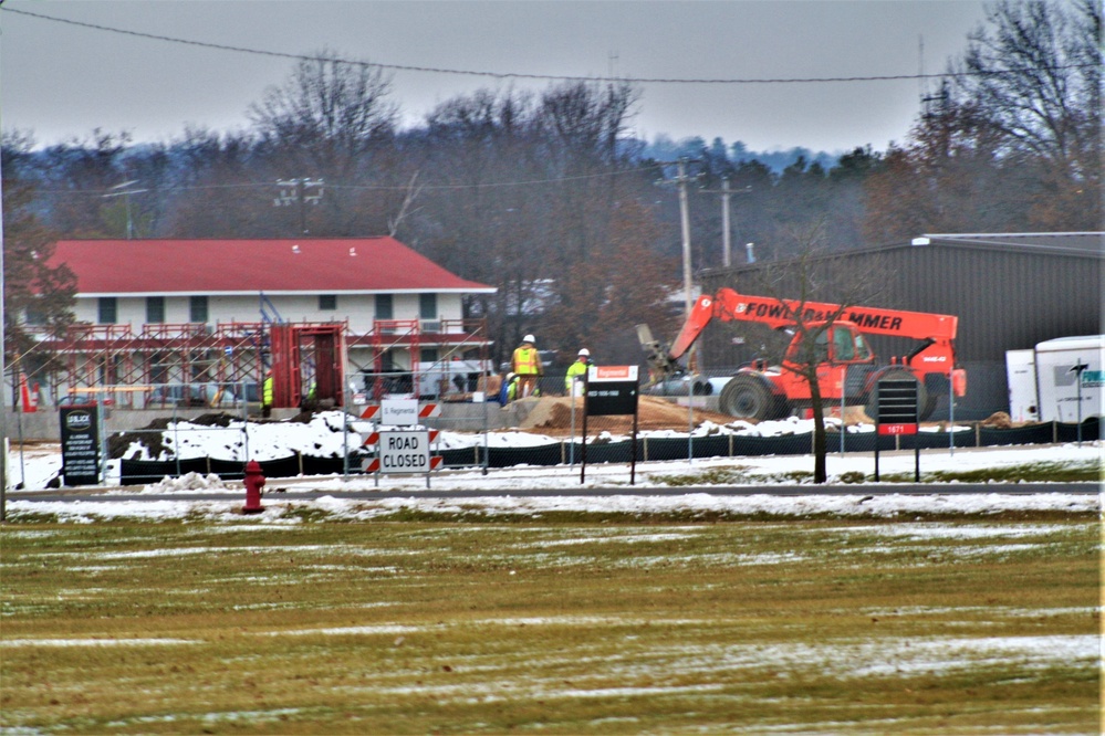 Construction operations continue in December 2022 on $11.96 million transient training brigade headquarters at Fort McCoy