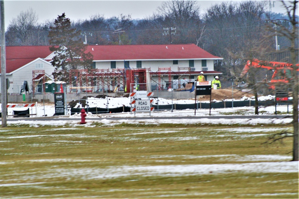 Construction operations continue in December 2022 on $11.96 million transient training brigade headquarters at Fort McCoy