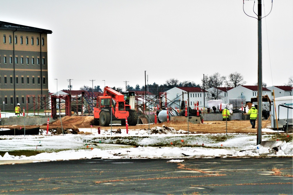 Construction operations continue in December 2022 on $11.96 million transient training brigade headquarters at Fort McCoy