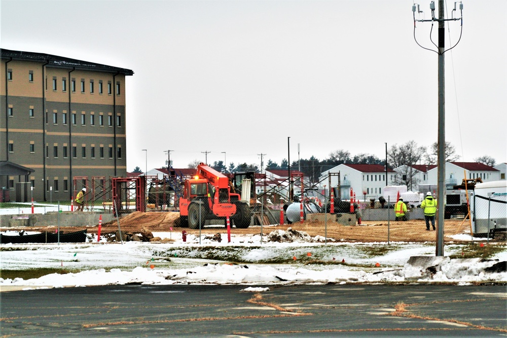 Construction operations continue in December 2022 on $11.96 million transient training brigade headquarters at Fort McCoy