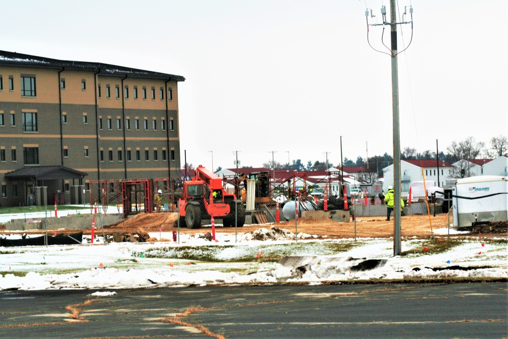 Construction operations continue in December 2022 on $11.96 million transient training brigade headquarters at Fort McCoy