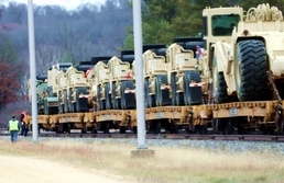 411th Engineer Company equipment deployment by rail movements at Fort McCoy
