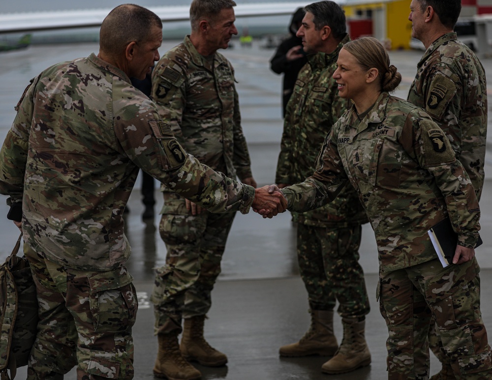 Chief of Staff of the Army and Sergeant Major of the Army Visit Mihail Kogalniceanu Airbase