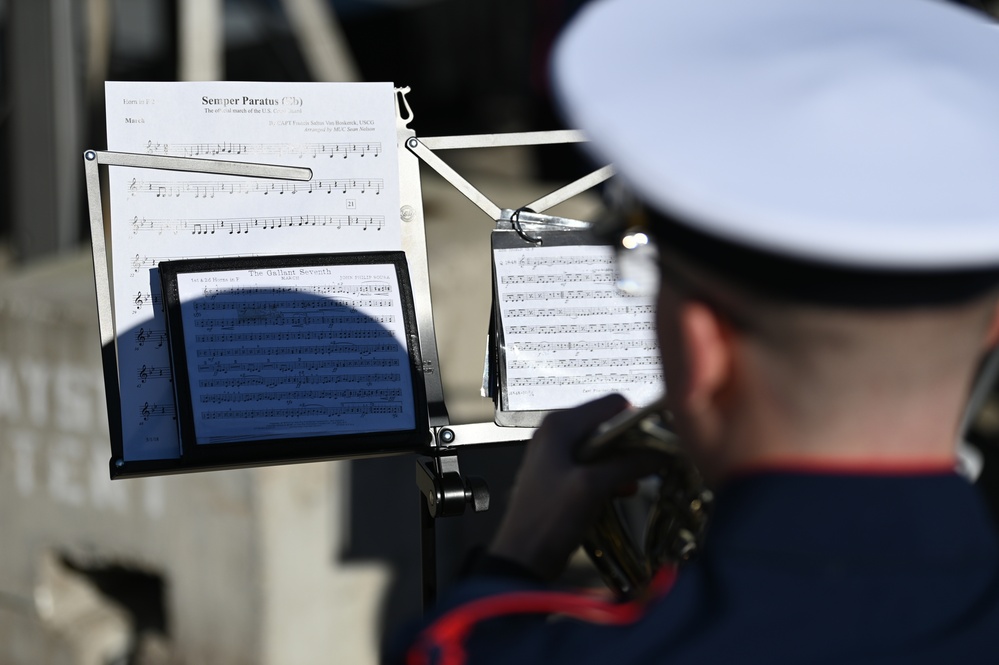 U.S. Coast Guard Band performs during FRC Commissioning