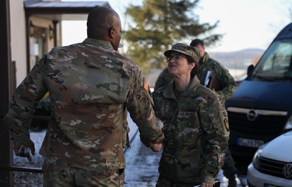 U.S. Air Force TRANSCOM Commander Gen. Jacqueline Van Ovost Visits 21st TSC in Germany