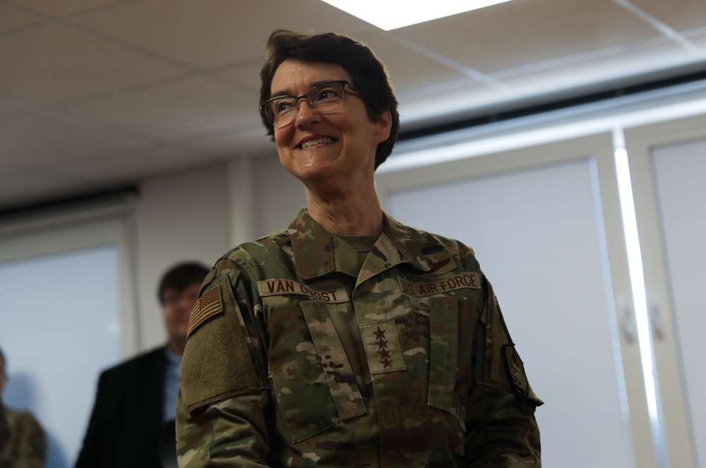 U.S. Air Force TRANSCOM Commander Gen. Jacqueline Van Ovost Visits Units in Germany