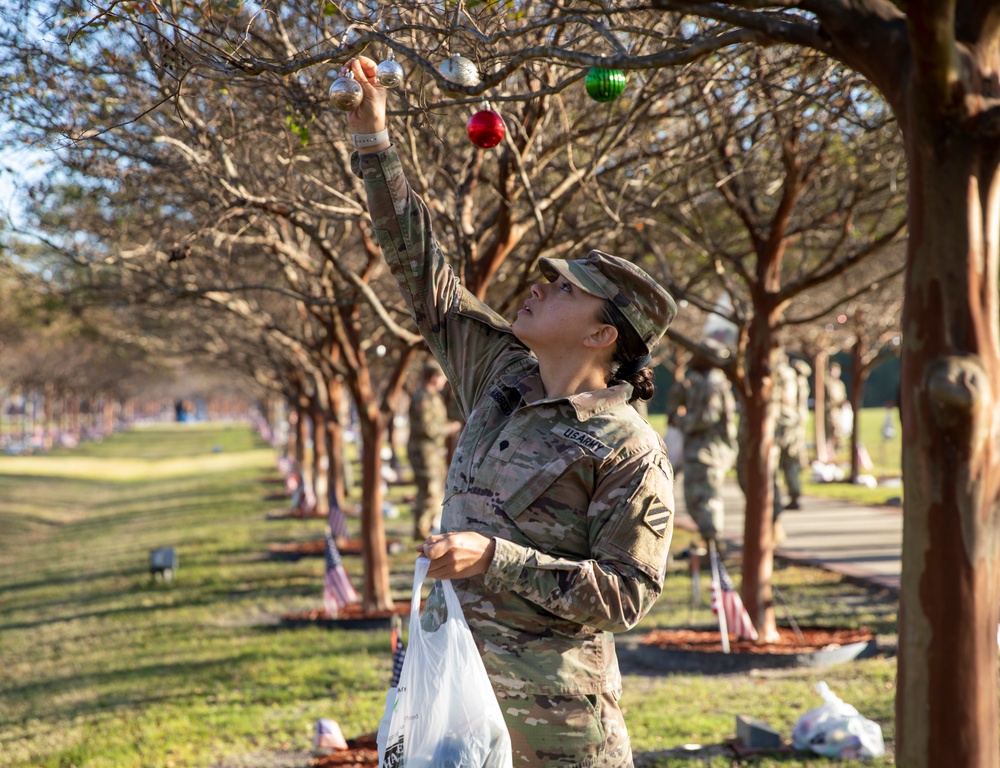 Decoration of Wreaths for Warriors Walk