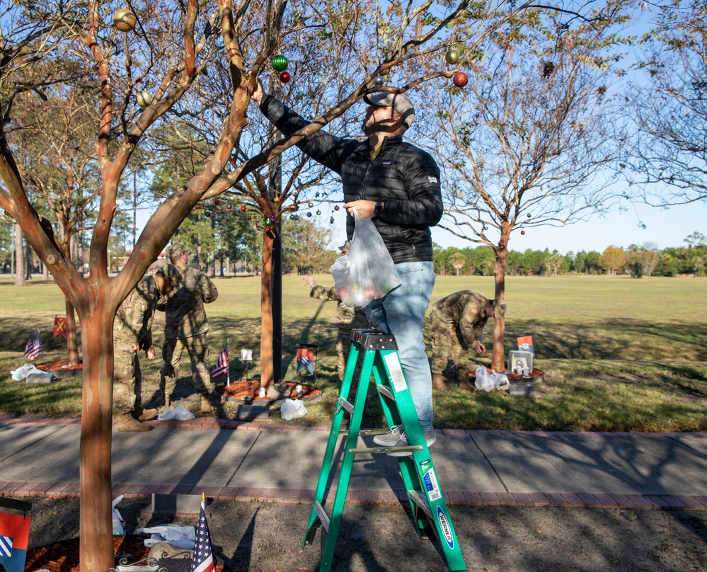 Decoration of Wreaths for Warriors Walk