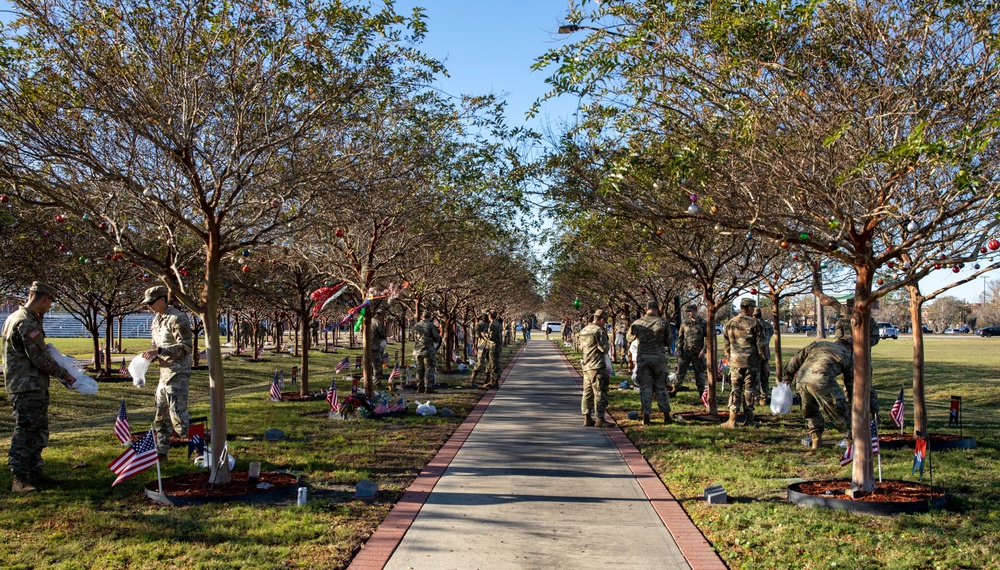 Decoration of Wreaths for Warriors Walk