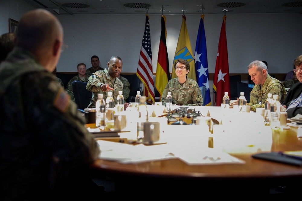 U.S. Air Force TRANSCOM Commander Gen Jacqueline Van Ovost Visits 21st TSC in Germany