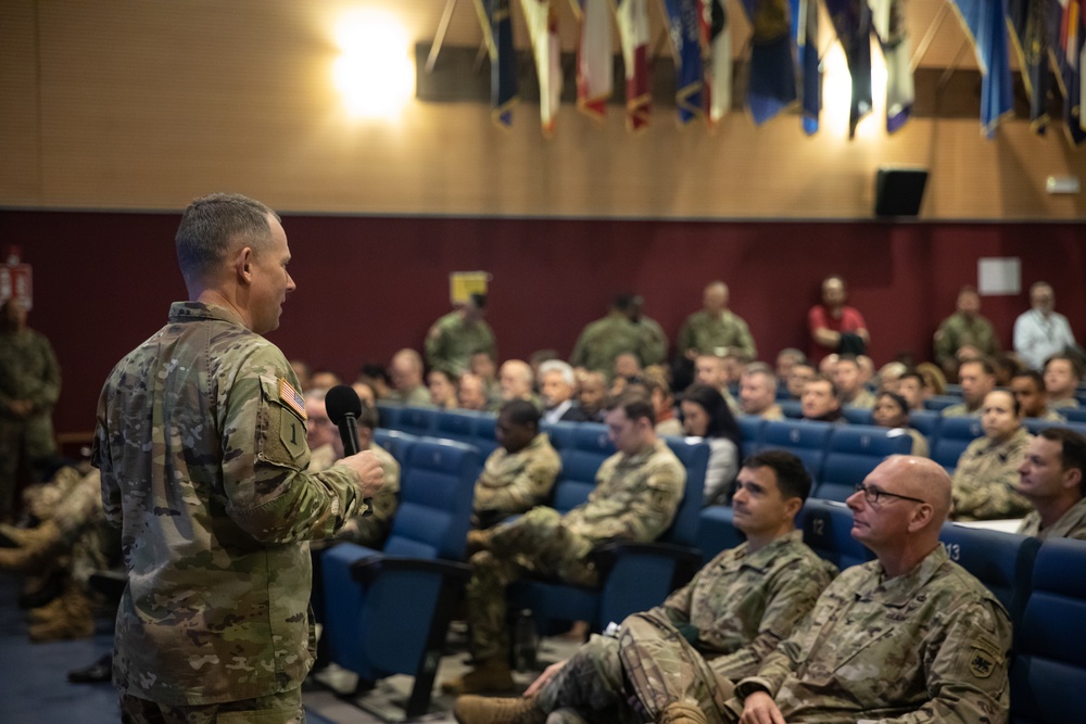 Maj. Gen. Todd R. Wasmund and Command Sgt. Maj. Reese Teakell  Host SETAF-AF All Hands