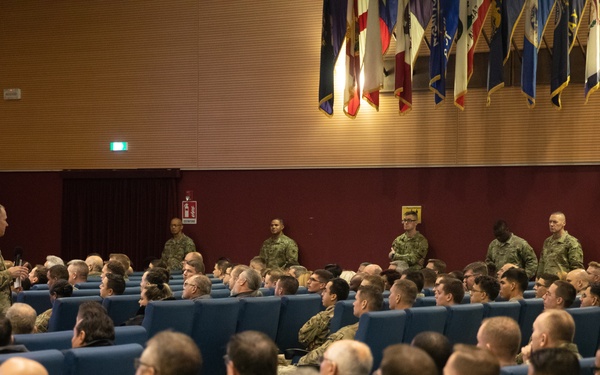 Maj. Gen. Todd R. Wasmund and Command Sgt. Maj. Reese Teakell host SETAF-AF All Hands