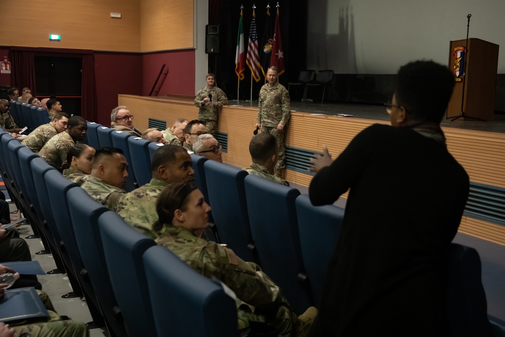 Maj. Gen. Todd R. Wasmund and Command Sgt. Maj. Reese Teakell host SETAF-AF All Hands